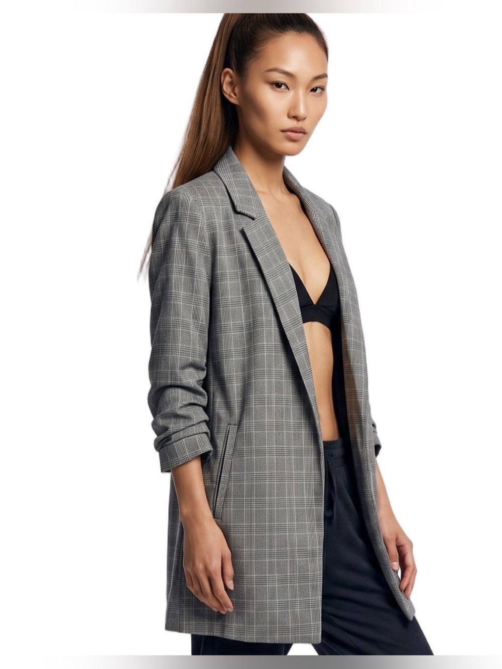 Rachel Zoe Gray Plaid Blazer - Picture 6 of 16